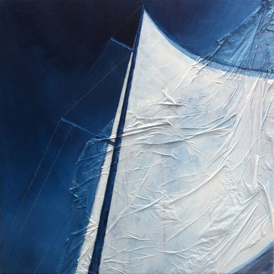 Segel ll, 50 x 50 cm, Acryl/ Mischtechnik