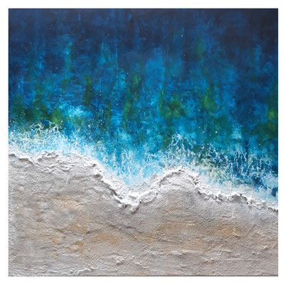 Brandung ll, 60 x 60 cm, Acryl/ Mischtechnik