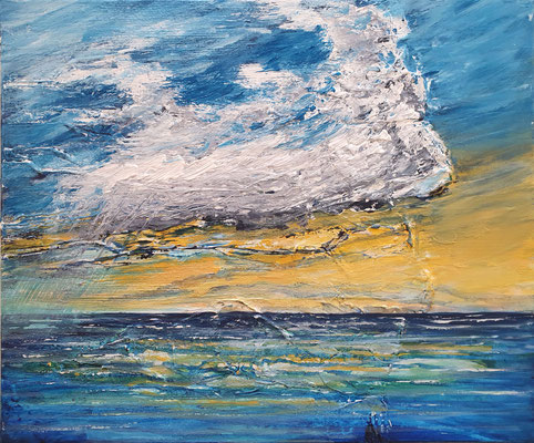 Wilde Wolke, 60 x 50, Acryl/ Mischtechnik