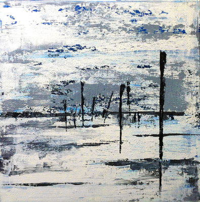 Watt lll, 40 x 40 cm, Acryl/ Mischtechnik