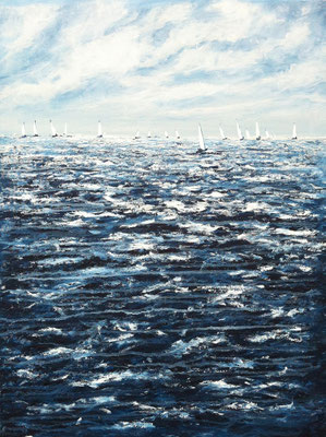 Regatta, 60 x 80 cm, Acryl/ Mischtechnik