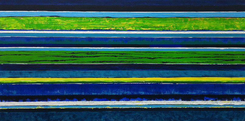 Küstenstreifen, 140 x 70 cm, Acryl/ Mischtechnik