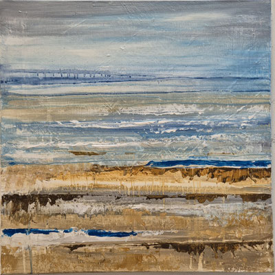 Wattenmeer, 60 x 60, Acryl/ Mischtechnik