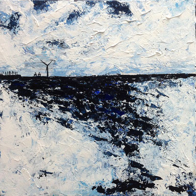 Elbe lll, 50 x 50 cm, Acryl/ Mischtechnik (verkauft)