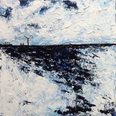 Elbe lll, 50 x 50 cm, Acryl/ Mischtechnik (verkauft)