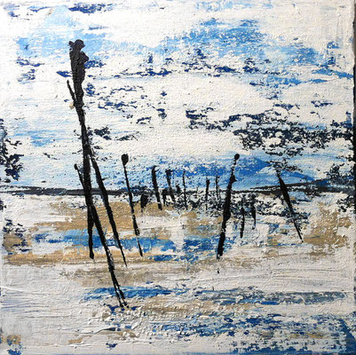 Watt ll, 40 x 40 cm, Acryl/ Mischtechnik