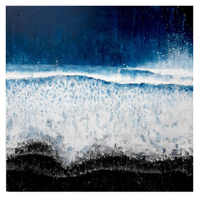 Brandung l, 60 x 60 cm, Acryl/ Mischtechnik