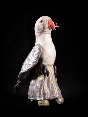 " Perroquet curieux " 35 X 20 X 13 cm création 2022 
