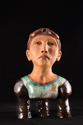 ''L'Aviatrice ''  45X28X24 cm création 2018 signée Collection privée 