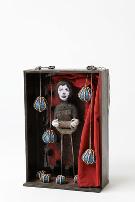 " A la manière de L'accordéoniste " Boite assemblages 
