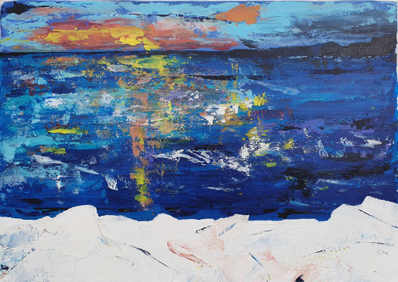 Nr. 401, Scala dei Turchi, Sicilia, weiße Felsen, 50x70, Acryl, LW
