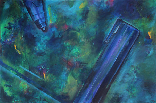 Nr. 50, Zeichenstift, 80x120, Acryl, LW