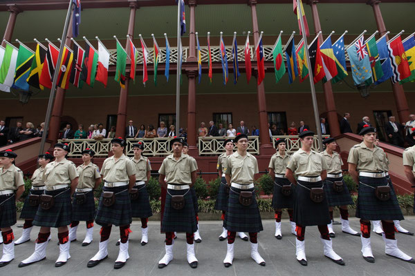 Scots College take guard at Commonwealth Day celebration