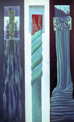 Triptychon 1997 / Collage auf Leinwand, je 200x150cm