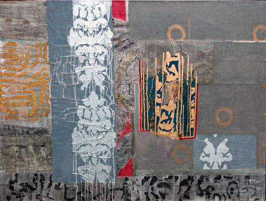  Geheimes Paradies 2013 /  Collage, Acryl auf Leinwand 100x120cm