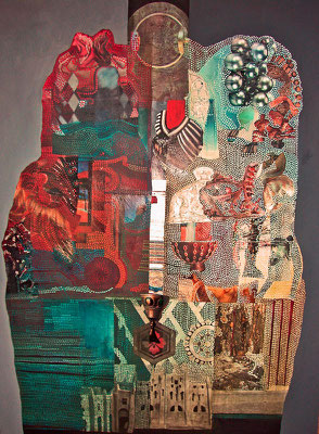 Mutter und Vater 2008 / Collage, Acryl auf Leinwand 120x90cm