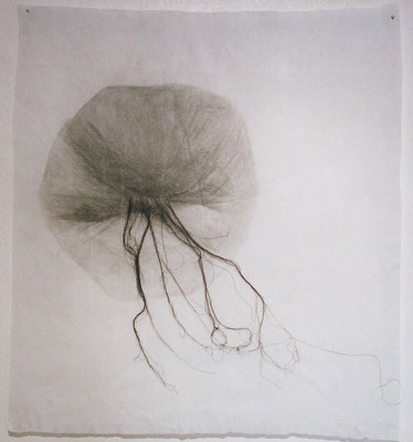 2000 / Bleistift,-Faden-auf-gewachster-Baumwolle - ca-100x100cm-