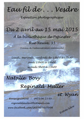 Natalie Bovy - Reginald Muller -  Exposition "Eau fil de ... Vesdre" à la bibliothèque de Pepinster