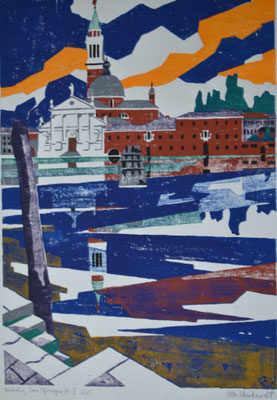 San Giorgio Maggiore, Otto Eberhardt, 2001, Holzschnitt, Papier, 50x73,5, ID1226