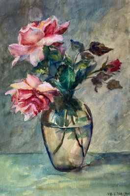 Rosen II, Otto Eberhardt, 1949, Aquarell, Papier, 23,5x34,5cm, ID1792