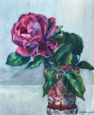 Rose, Otto Eberhardt, 1948, Aquarell, Papier, 21x29cm, ID1834