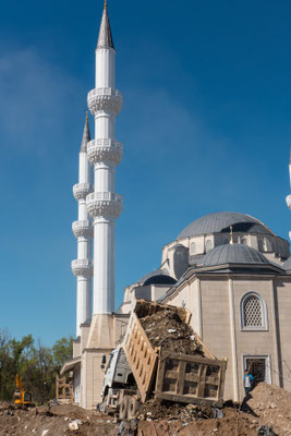 During the soviet times it was not allowed to pray in public and all the mosques were closed.