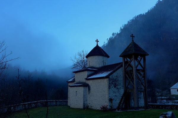 The Dobrilovina Kloster in the mist.