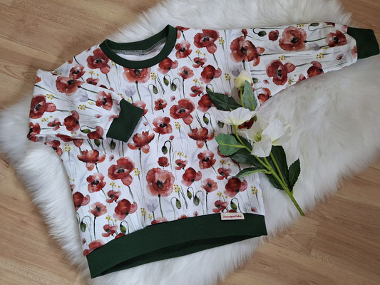 Oversized-Shirt "Mohnblumen", Wunschgröße, Preis ab 21,00 €,  Best. Nr. 21040
