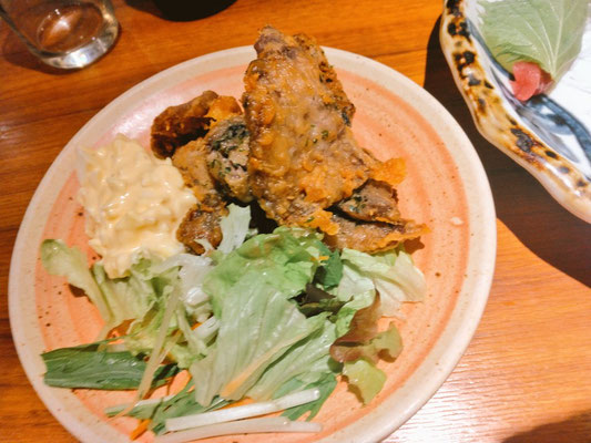 しのばず寄席　凌々さん　鮪の唐揚げ