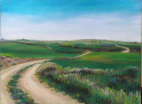 Camino de Brunete, Madrid. Pintura pastel. 21x30cm