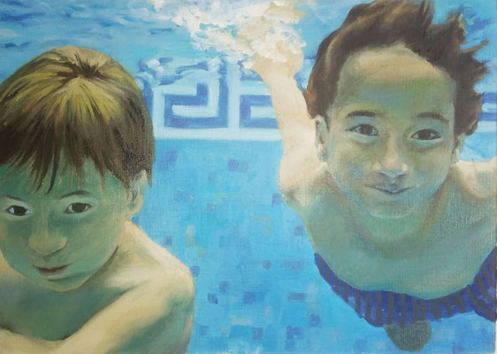 Marcos y Pablo. Óleo sobre lienzo. 21x30cm.
