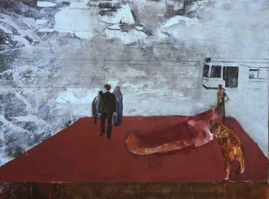 District Exterior Tram  Öl,Acryl auf Leinwand  90x120cm