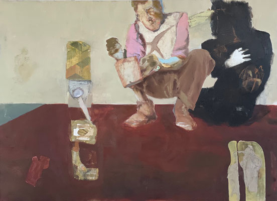 Honighocker  Öl, Acryl, Spachtel auf Leinwand  100x140cm  2022/2019