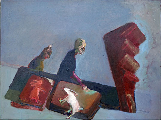 Der Hamburger  Öl auf Leinwand 30x40cm