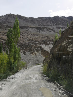 Straße nach Chilling am Zanskar entlang