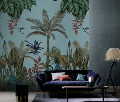marie saiki papier peint villefranche beaujolais lyon panoramique jungle turquois panoramas casamance