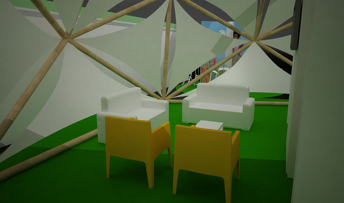 Diseño stand domo © Grupo Geopues