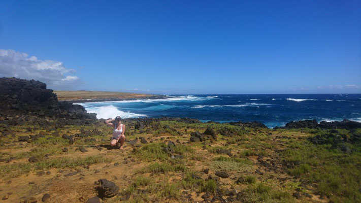 Wanderung zum GREEN BEACH, Big Island