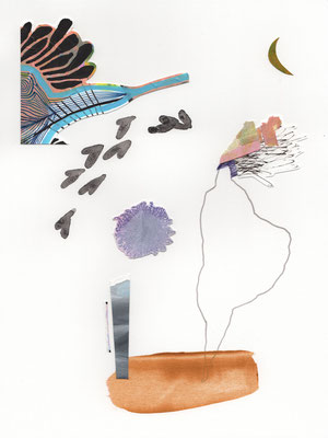 WINTERSERIES - vermessung / 23 x 30,5 cm / 2021 / mischtechnik, collage auf papier
