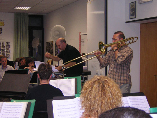 in sala prove con Jaques Mauger. Trombone solista.