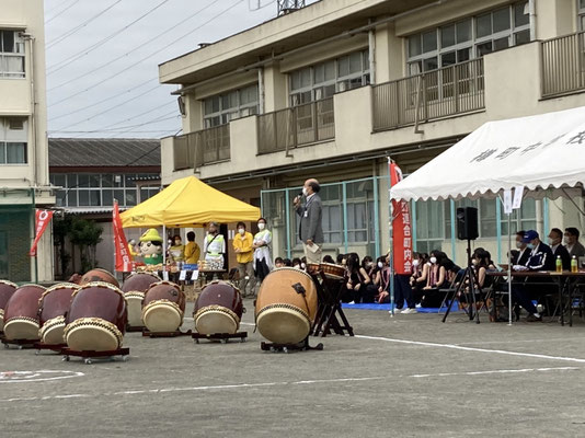 開会式。港北区長のご挨拶。