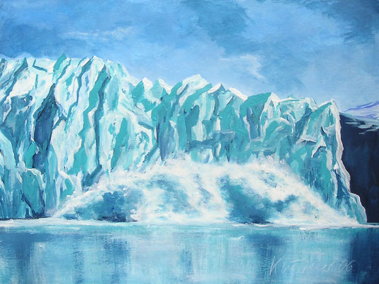 blauer Eisberg, Acryl auf Papier, 42x55cm