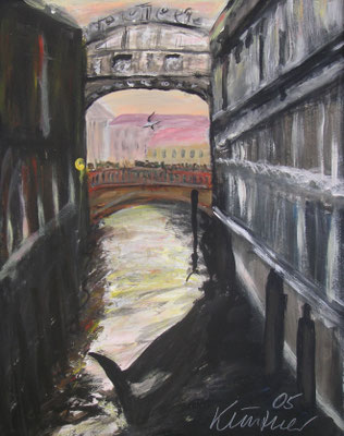 Seufzerbrücke, Acryl auf Papier, 50x40cm