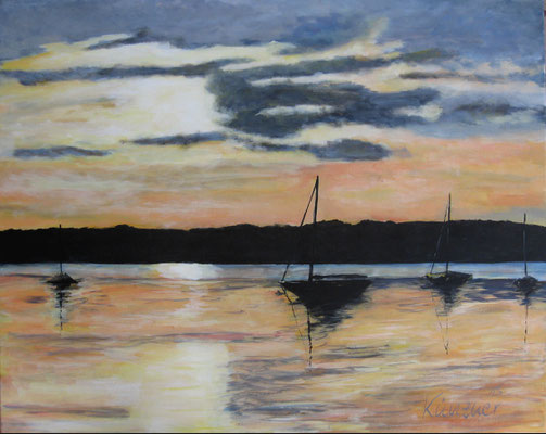Ammersee bei Stegen, Acryl auf Leinwand, 80x100cm