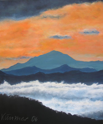 Tal im Nebel, Acryl auf Leinwand, 60x50cm
