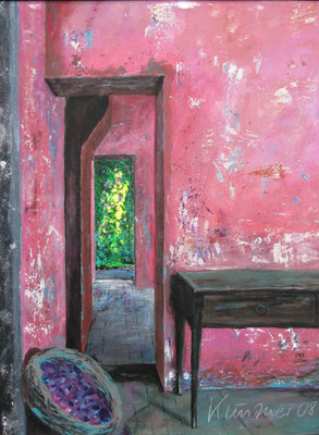 Sizilianische Villa, Acryl und Mischtechnik auf Papier, 55x42cm