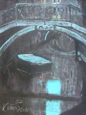 Venezianische Brücke, Acryl auf Papier, 55x42cm