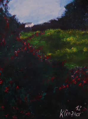 Landhaus, Acryl auf Papier, 64x50cm