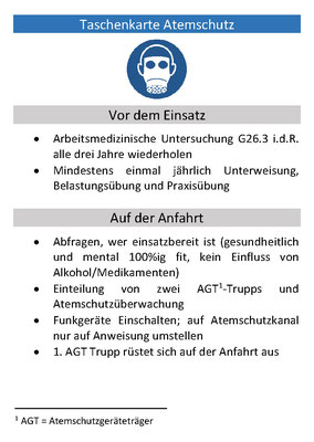 Taschenkarte Atemschutz Seite 1