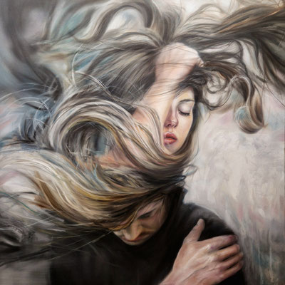 Lovers, Öl auf Leinwand, 130 x 130cm, 2024